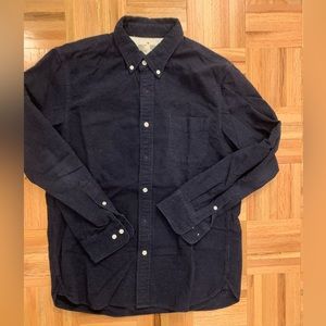 Navy cotton flannel button down